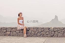 年輕女子,游覽,自然