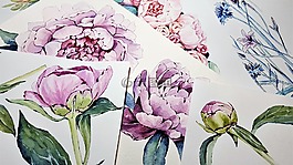 藝術,鮮花,畫