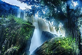 大瀑布,下降,水