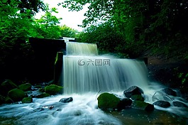 水,瀑布,汉堡