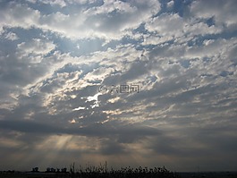 云,天空,日落