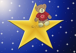 明星,繁星點點的天空,熊