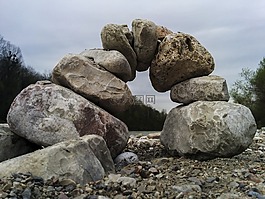 桥,平衡,石头