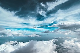 藍(lán)色,天空,云