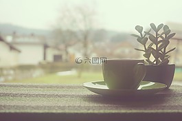 咖啡,杯,茶