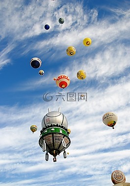 熱氣球,氣球,天空