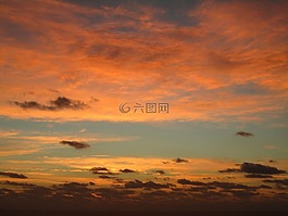 紅色,日落,海洋