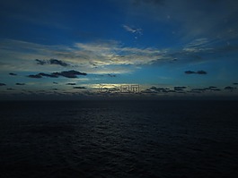 海,日落,藍(lán)色