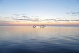 海,日落,水