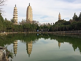 云南,崇圣寺三塔,美景