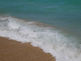 海,海灘,泡沫