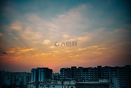 日落,黃昏,天空