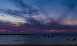 日落,黃昏,紫色