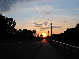 日落,路,限制