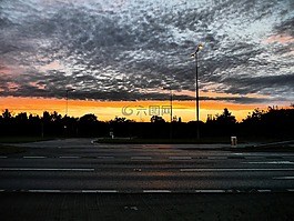 天空,日落,hopton