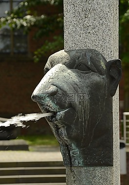 源,噴泉,頭