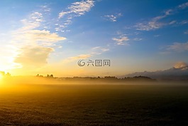 秋天的早晨,景观,上午