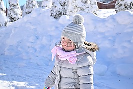 雪,婴儿,女孩