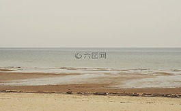 海灘,沙,岸