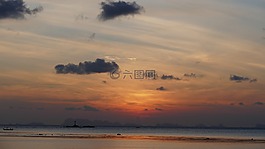 日落,abendstimmung,水