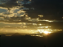 日落,太陽(yáng),云