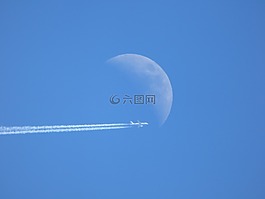 月亮,飛機(jī),天空