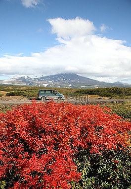 秋季,山,火山