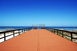 碼頭,海灘,天空