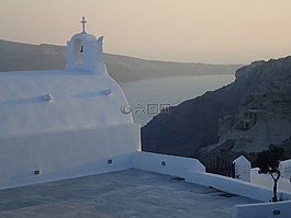 圣托里尼,希臘,火山口