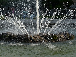 水,注入,喷泉