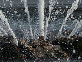 水,注入,喷泉