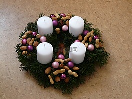 來(lái)臨的花環(huán),蠟燭,圣誕節(jié)