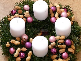 來(lái)臨的花環(huán),蠟燭,圣誕節(jié)