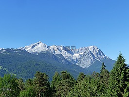 山,雪,森林