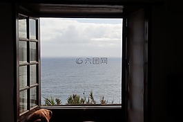 查看,窗口,海景