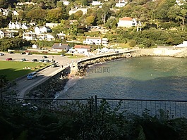 海,船,海灘
