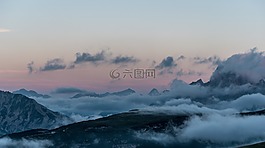 黎明,山,意大利
