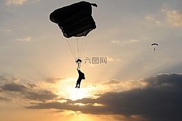 降落伞,跳伞,人