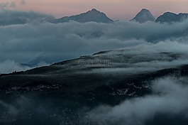 黎明,山,意大利