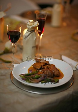 巨星,肉,紅酒