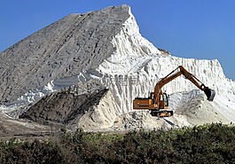 鹽,鹽山,挖掘機