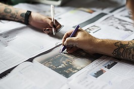 手,標記,新聞