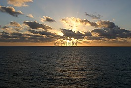 海洋,日落,水