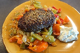 野牛,牛排,炮擊大麻籽