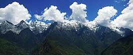中國,老虎跨越式峽谷,山
