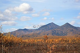 秋季,山,云