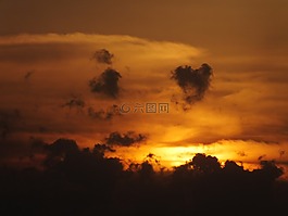 日落,太陽,晚上