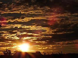 日落,太陽,天空