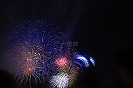 烟花,白,红色