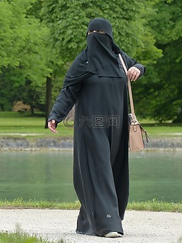 niqab,女子,穆斯林
